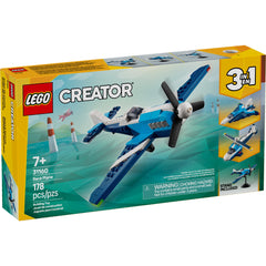 LEGO Creator 3in1 Aircraft Race Plane Toys - Building Toys W/ 3 Building Options, Airplane, Fighter Jet, or Helicopter - Gift Ideas for Kids, Boys & Girls, Ages 7+ - 31160