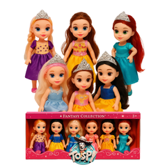 TOYSPI™ Miniature Pocket Princess Doll Playset – 6 Dolls with 30 Accessories (Portable Pretend Play Set for Kids)