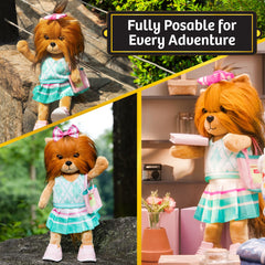 Woof & Co 15-inch Fashion Doll – Finley The Poseable Plush Yorkshire Terrier with Removable Outfit & Accessories, Children Ages 3+