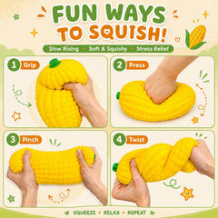 Jumbo Corn Cob Squishy Large Sensory Fidget Toy