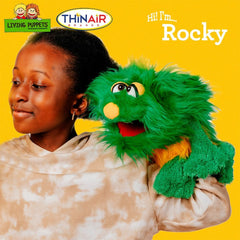 THiN AiR Brands Living Puppets Rocky 16 Inch Green and Orange Monster Hand Puppet