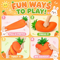 Jumbo Carrot Squishy Large TPR Sensory Fidget Toy