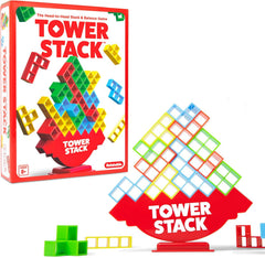 Relatable Tower Stack Family Building and Stacking Game with Blocks and Challenge Cards