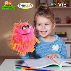 THiN AiR Brands Living Puppets 9 Inch Pink and Orange Monster Hand Puppet