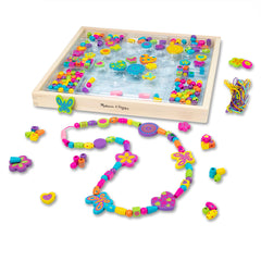 Melissa & Doug Created by Me Bead Bouquet wooden jewelry-making kit with 220+ colorful beads