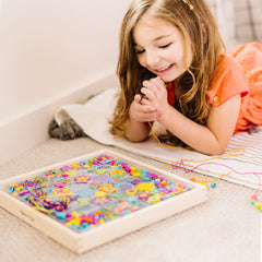 Melissa & Doug Created by Me Bead Bouquet wooden jewelry-making kit with 220+ colorful beads