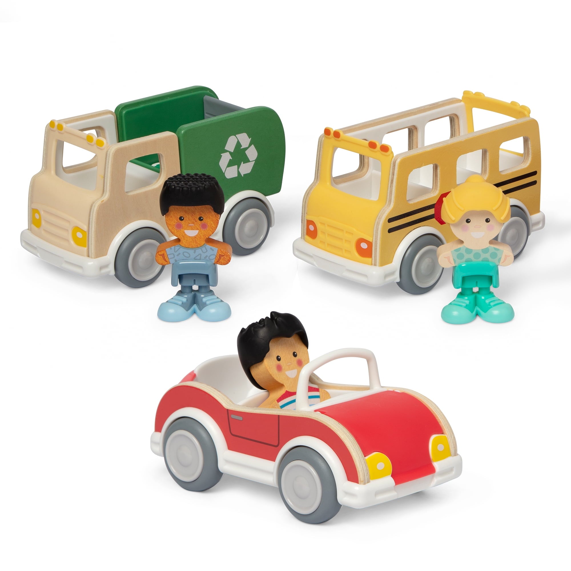 Melissa & Doug Cheery Lane Vehicles Set with 3 Figures, Ages 2+
