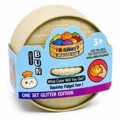 Glitter Dumpling Squishy Squeeze Toy with Steamer Mystery Color
