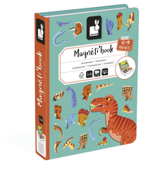 Janod Dinosaurs Magneti'Book magnetic educational game with 40 dinosaur magnets and 10 model cards