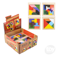The Toy Network 4 Inch Wooden Tangram Puzzle 1 Piece Random Style