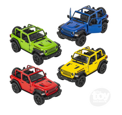 The Toy Network 5 Inch Die Cast Pull Back 2018 Jeep Wrangler Open Top