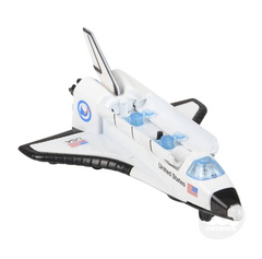 The Toy Network 6 Inch Die Cast Pull Back Space Shuttle with Lights