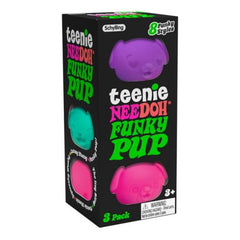 Nee Doh Teenie Funky Pups 1.5 Inch Squish Ball Fidget Toy Set of 3