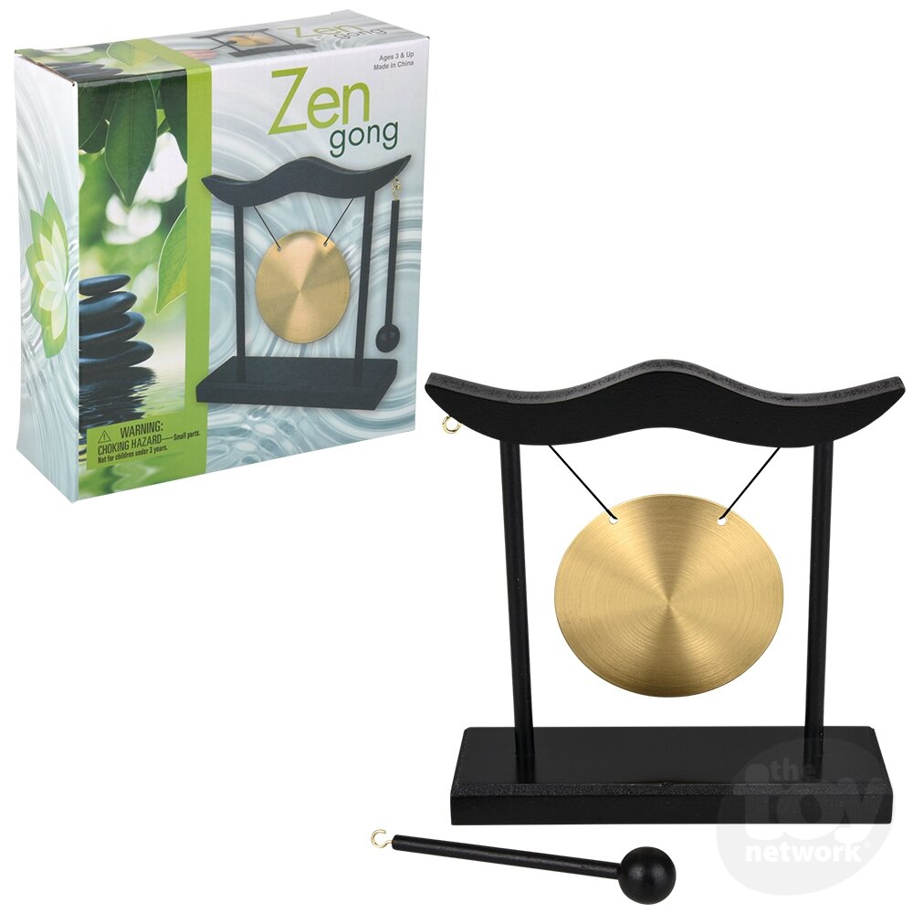 The Toy Network 6.3 Inch Mini Zen Table Gong with Drumstick