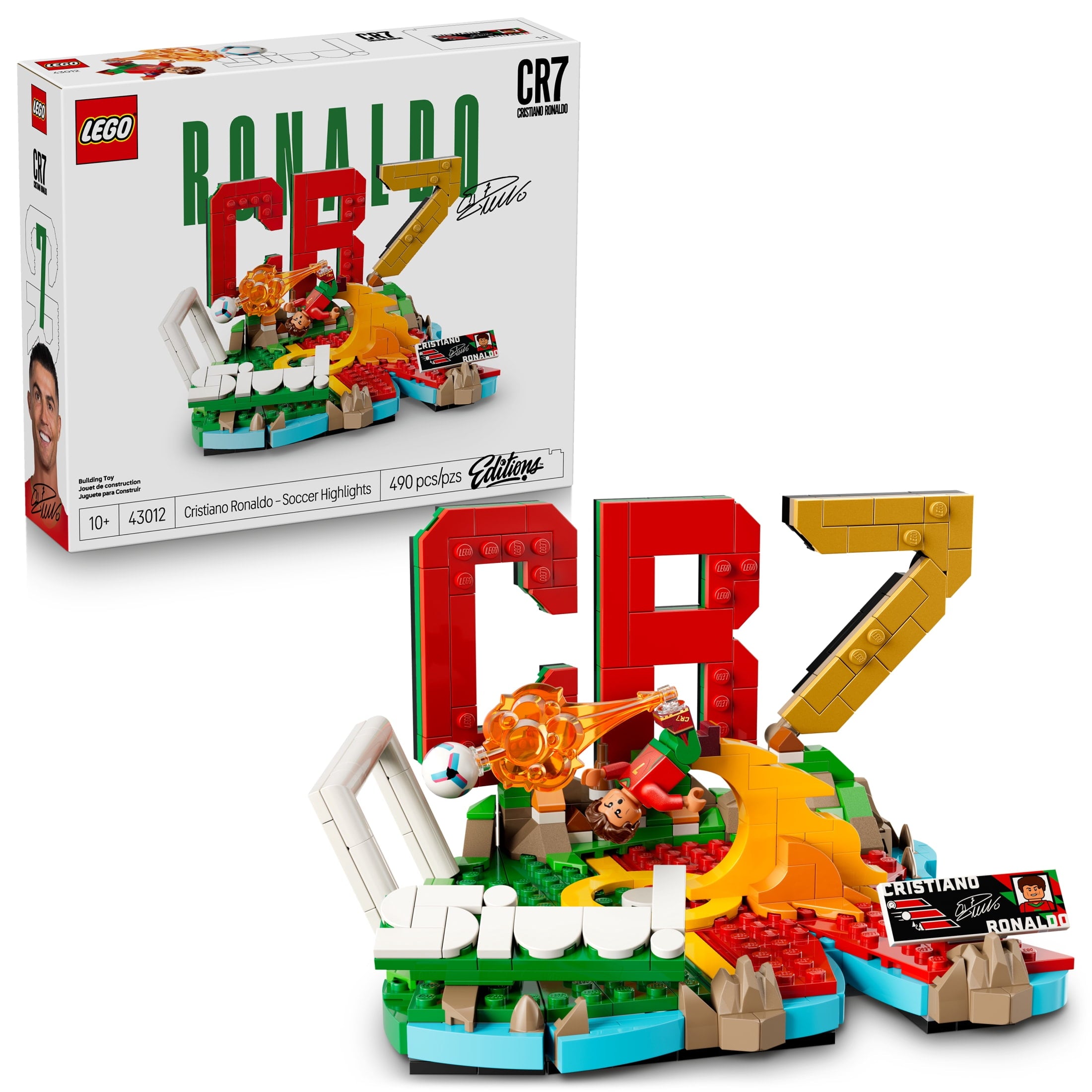 LEGO Editions Cristiano Ronaldo – Soccer Highlights - Building Set for Boys & Girls, Ages 10+ - Fathers Day Gift - Kids Bedroom or Shelf Decor W/ Plaque - 43012