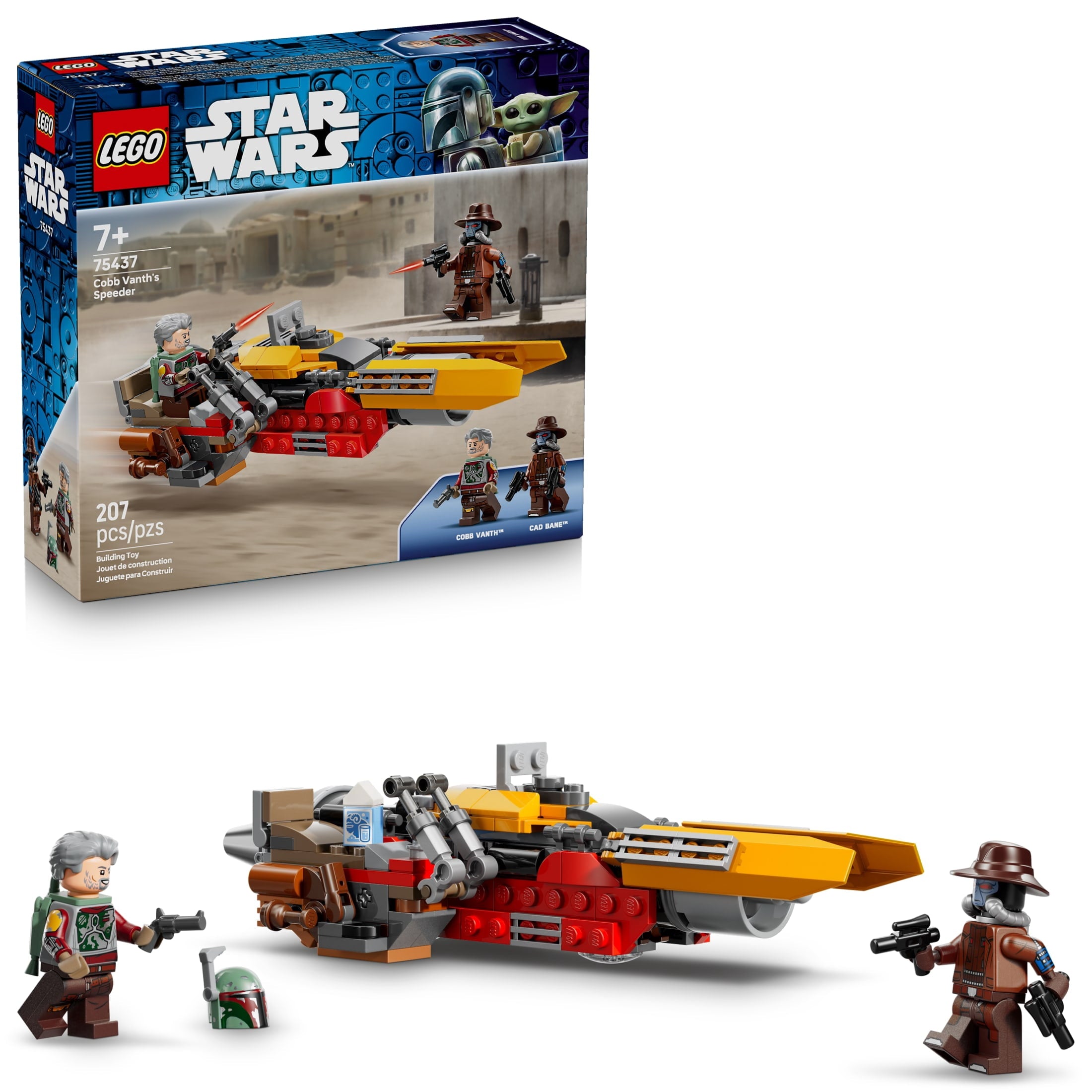 LEGO Star Wars Cobb Vanth’s Speeder Building Toy for Boys & Girls - Pretend Play Space Vehicle for Kids & Fans, Ages 7+ - Includes Cobb Vanth & Cad Bane Minifigures - Gift Idea for Birthdays - 75437