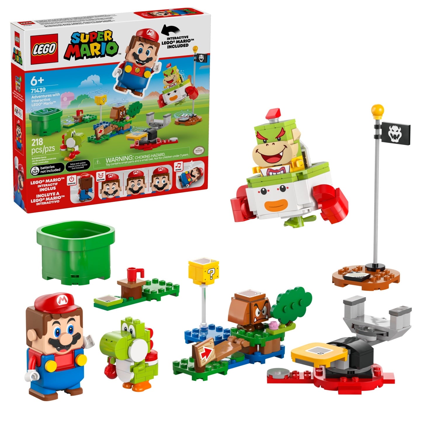 LEGO Super Mario Adventures with Interactive LEGO Mario, Vehicle Mario Playset, Yoshi and Nintendo Toy, 71439