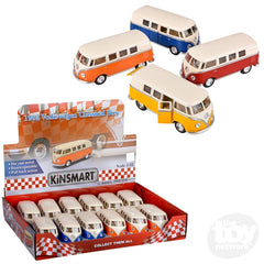The Toy Network 5 Inch Die Cast Pull Back 1962 VW Classic Bus 1 Piece Random Color