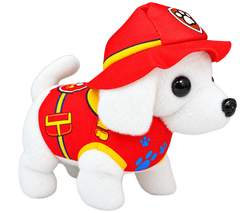 Dressed Electronic Plush Puppy Walking Barking Wagging Pet Toy