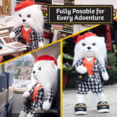 Woof & Co 15-inch Fashion Doll – Lily The Poseable Plush Shih Tzu with Removable Outfit & Accessories, Children Ages 3+