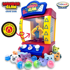 Thin Air Games: Wonder Claw Crane Machine Game - Sounds Arcade Style Game, Motorized Claw Toy Grabber, 9 Balls, Stuffed Animal Prizes, Family-Kids 3+
