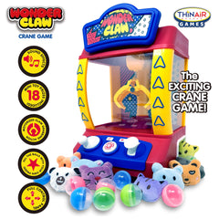 Thin Air Games: Wonder Claw Crane Machine Game - Sounds Arcade Style Game, Motorized Claw Toy Grabber, 9 Balls, Stuffed Animal Prizes, Family-Kids 3+
