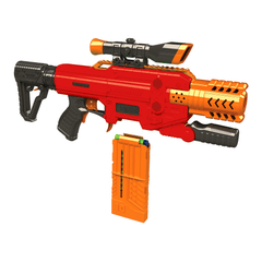 Adventure Force Spectrum, Motorized Clip-Fed Semi-Auto Blaster with 10 Round Universal Ammo Clip and 10 Waffle Tip Darts Compatible with Most Standard Full-Length NERF Elite and XShot Darts