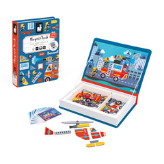 Janod Firefighters Magneti'Book magnetic educational game with 60 magnets and 18 model cards
