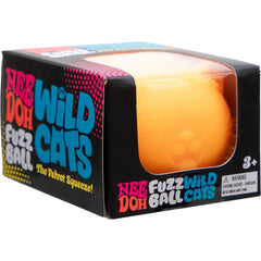 Schylling Nee Doh Wild Cats Fuzz Ball 3 Inch Squish Ball Fidget Toy
