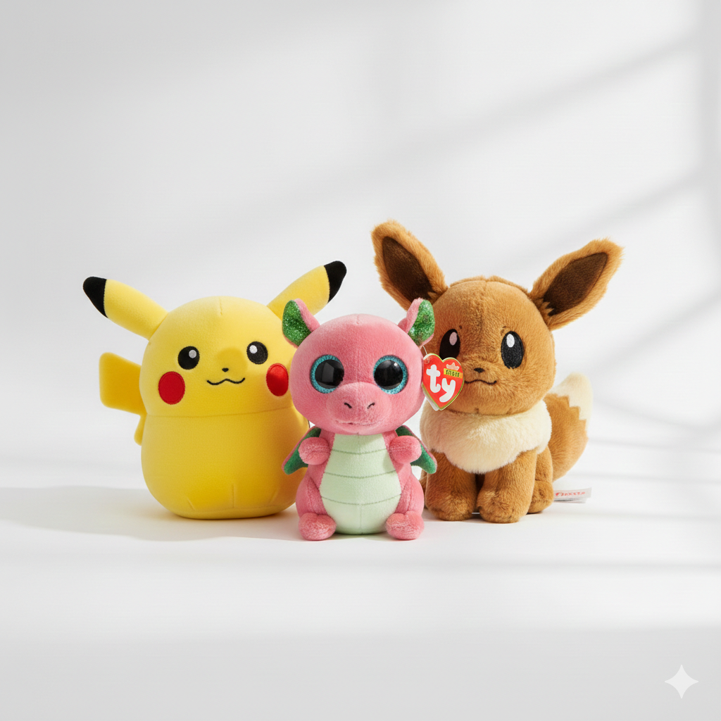 Character plush toys inspired by popular movies and cartoons