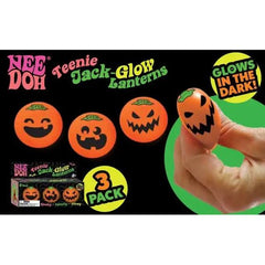 NeeDoh Needohween Teenie Jack-Glow-Lantern 3-Pack Glow-in-the-Dark Squishy Toys