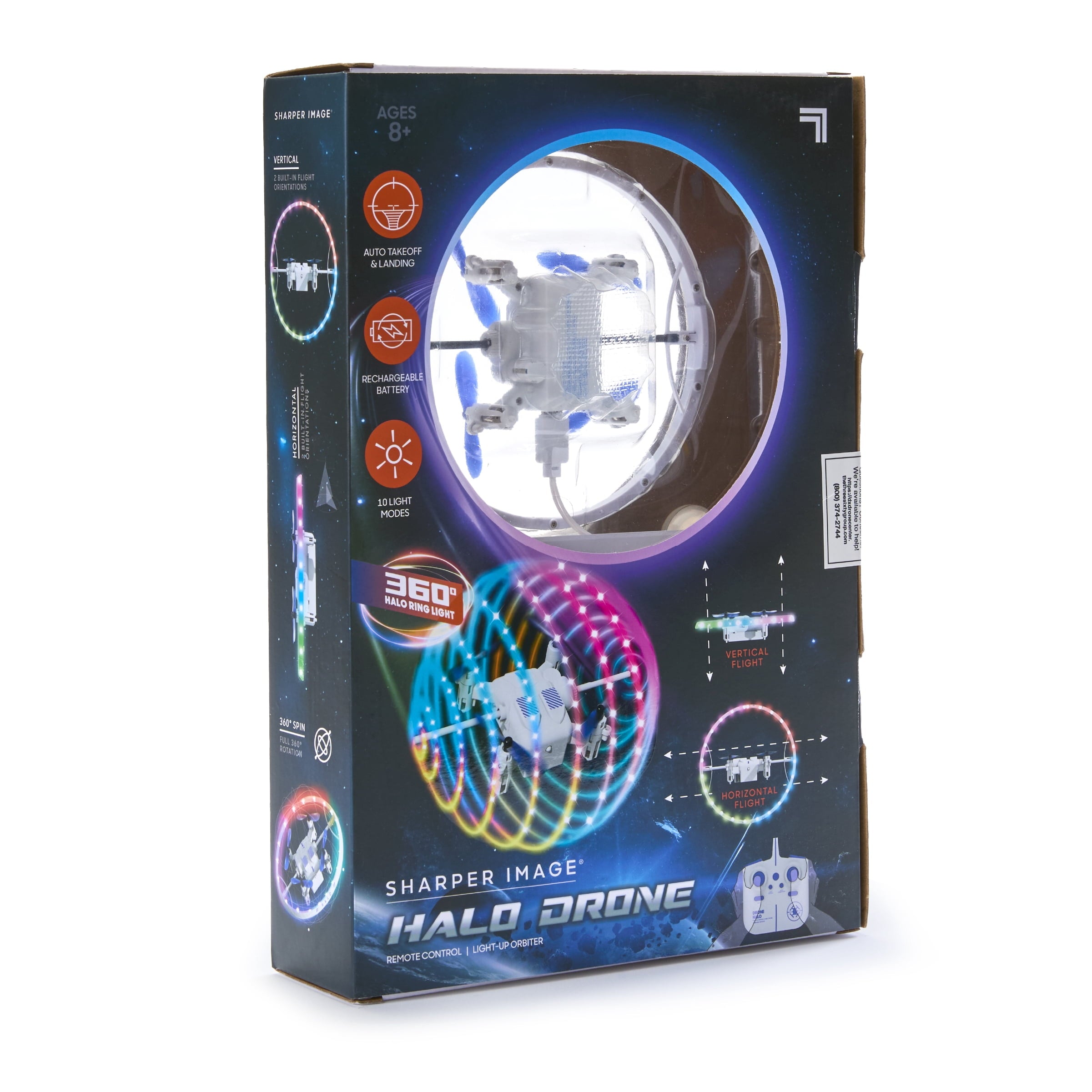 Sharper Image® Halo Drone – Remote Control Light-Up Orbiter