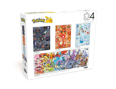Buffalo Games Pokemon 4 x 1 Multipack Interlocking Jigsaw Puzzles for Adults Ages 14+