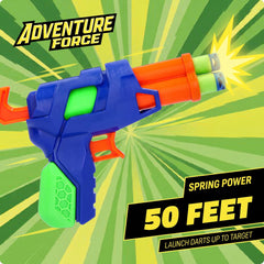 Adventure Force Triple Blast Spring Power Foam Dart Blaster, 4 Pieces