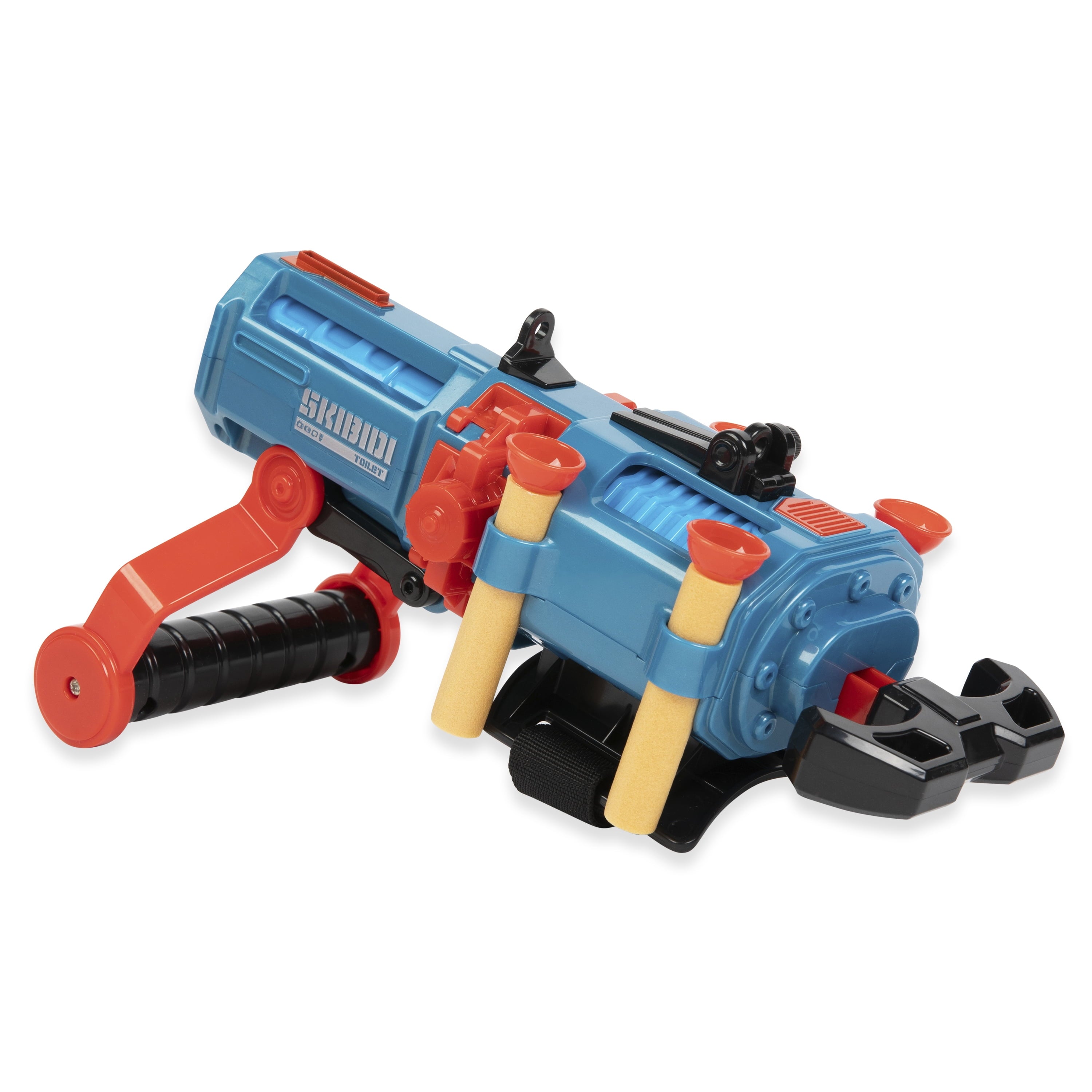 Skibidi Toilet Plunger Blaster, Action Dart Blaster with 4 Plunger Foam Darts, Officially Licensed Skibidi Toilet Brand Merch