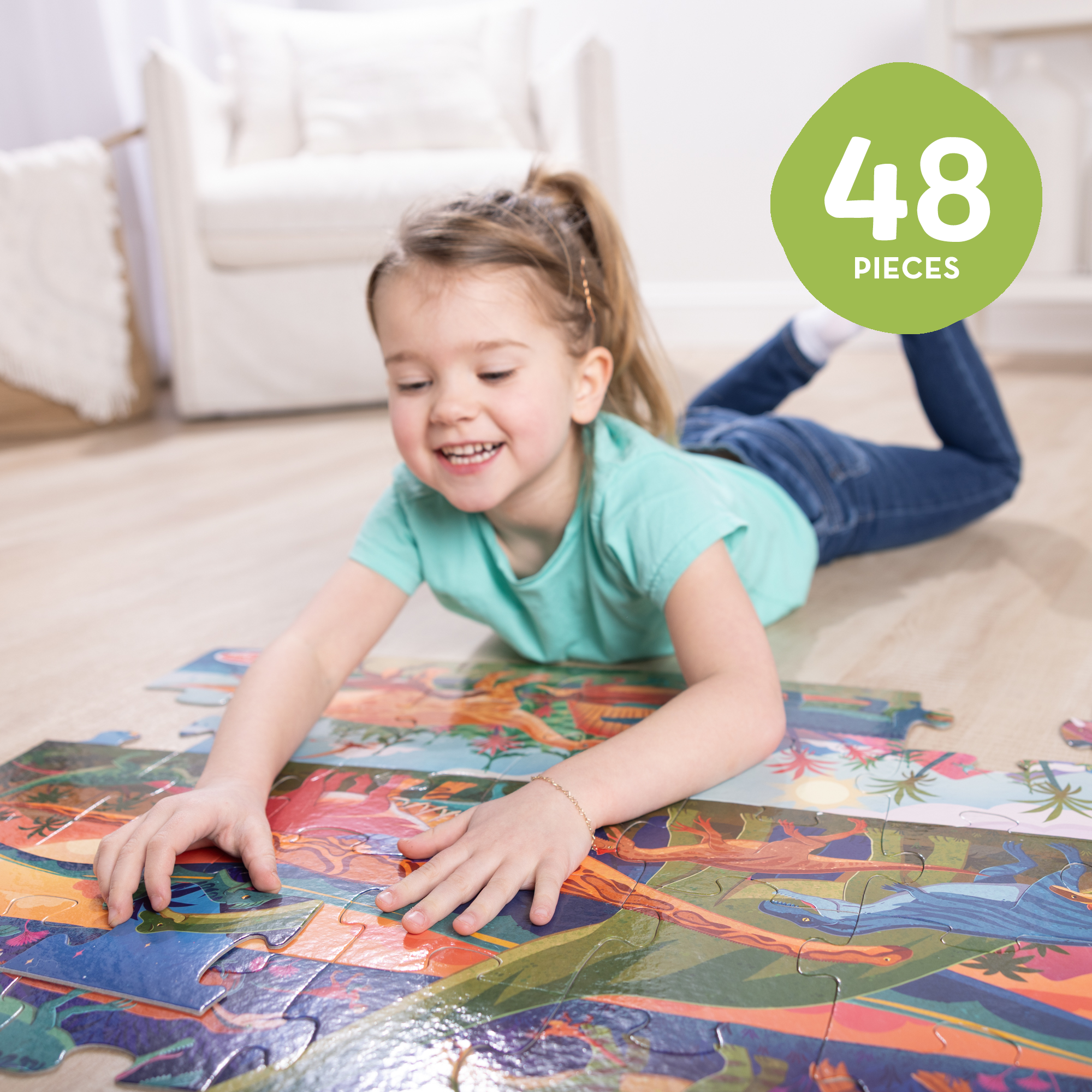 Melissa & Doug Dinosaurs 48 Piece Jumbo Floor Puzzle with Guide