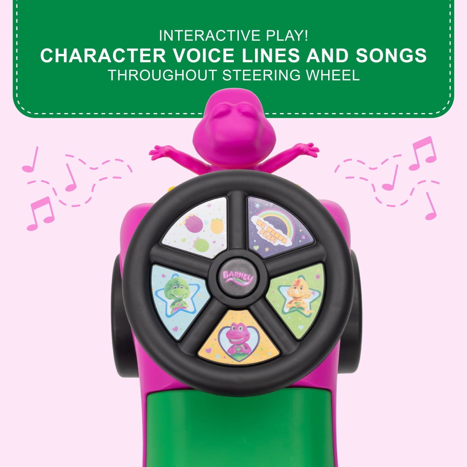 Barney Foot to Floor Kids Ride on Car, For Kids, Barney