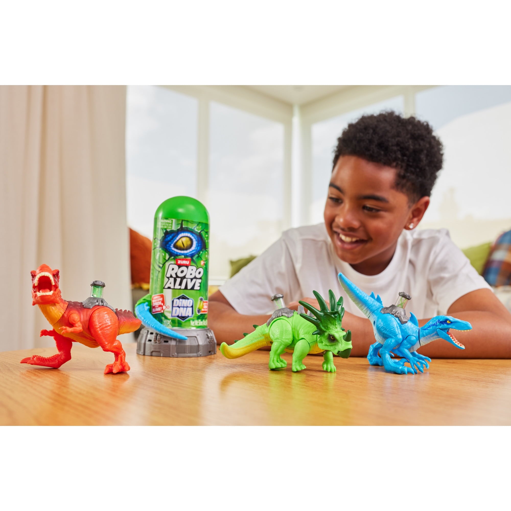 Robo Alive Dino DNA Dinosaur by ZURU - Robot Toy Light-Up DNA Helix Spine for Kids Ages 3+