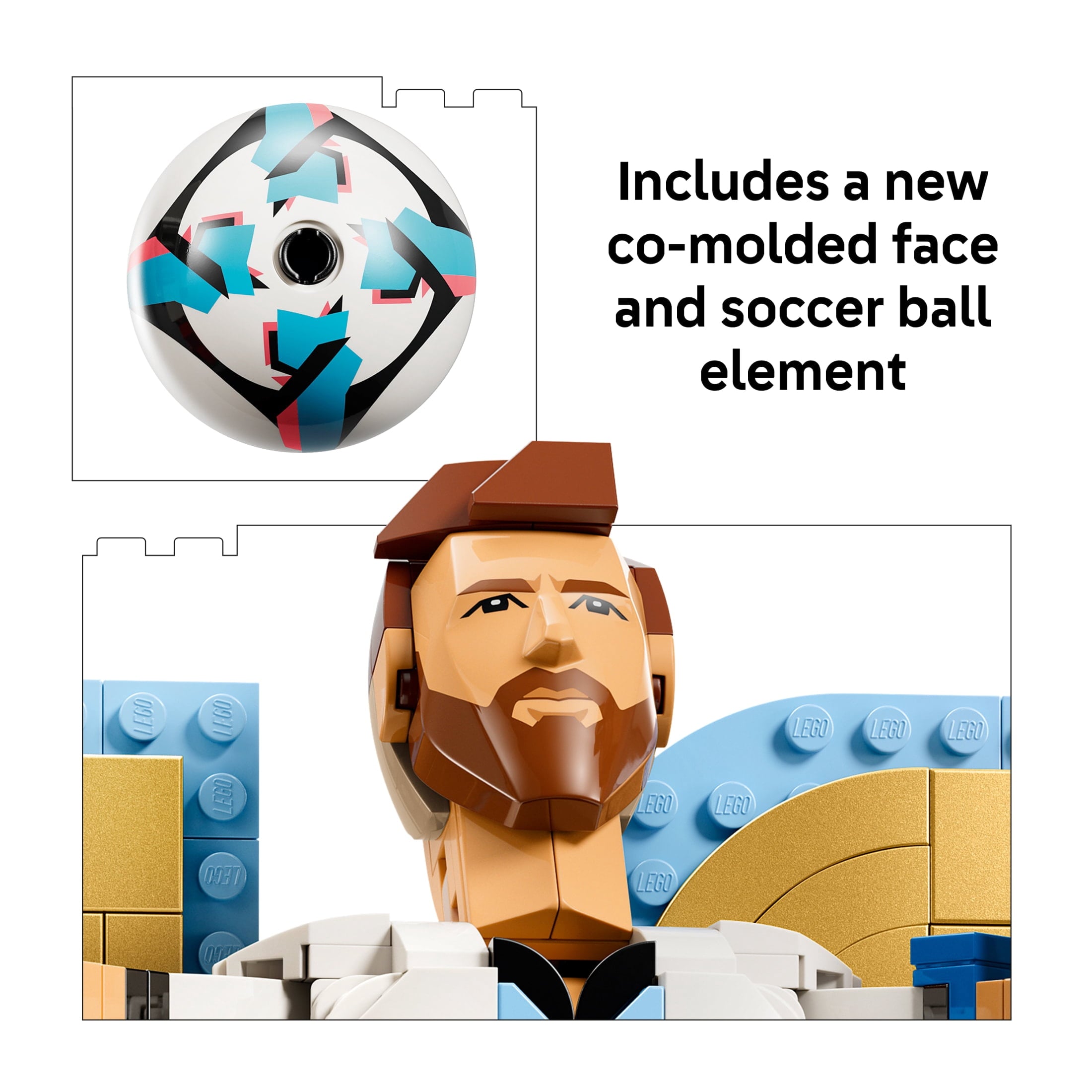 LEGO Editions Lionel Messi – Soccer Legend - Building Set for Boys & Girls, Ages 12+ - Collectible Soccer Gift with Plaque - Kids Bedroom or Shelf Decor - 43015