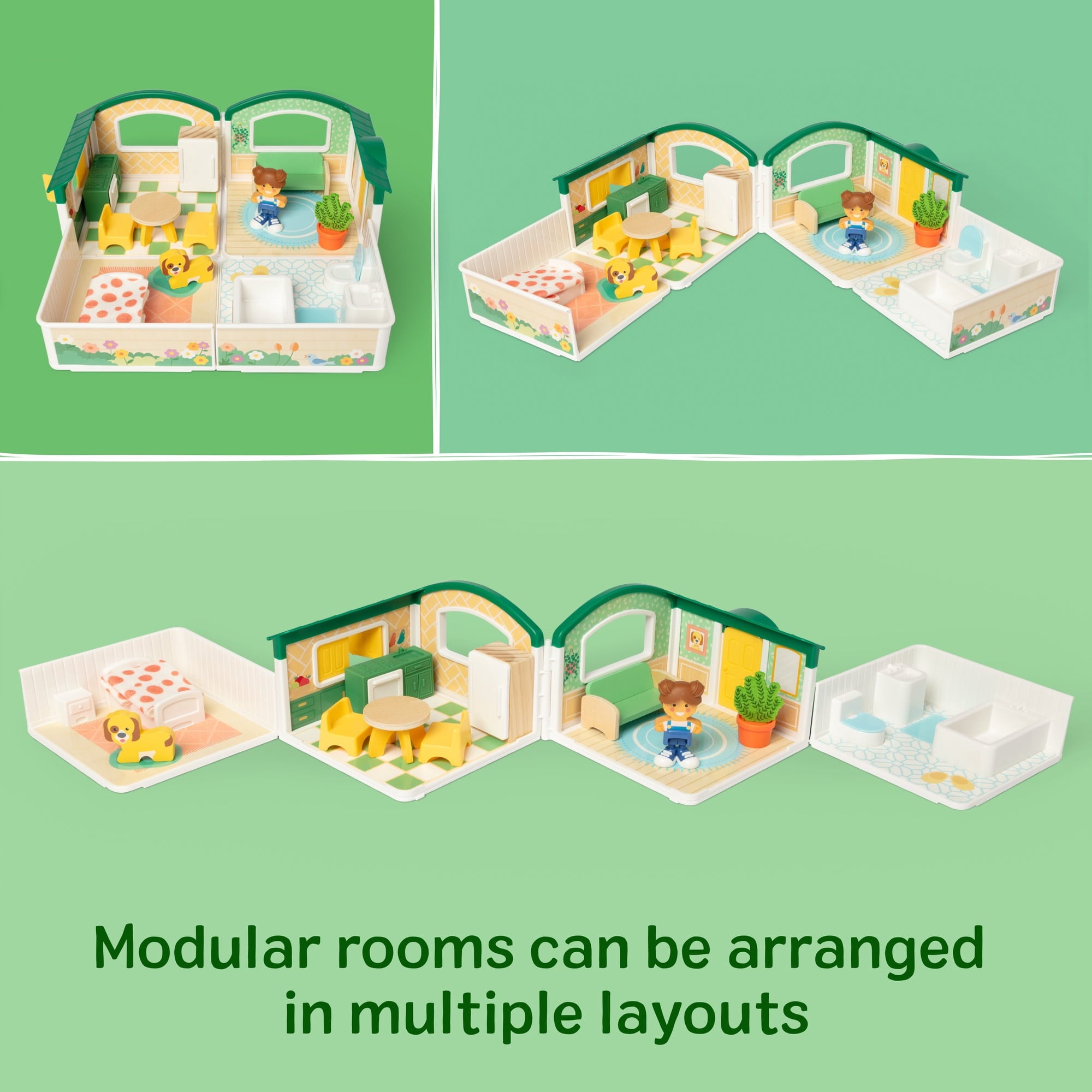 Melissa & Doug Cheery Lane Modular Dollhouse Play Set, Ages 2+
