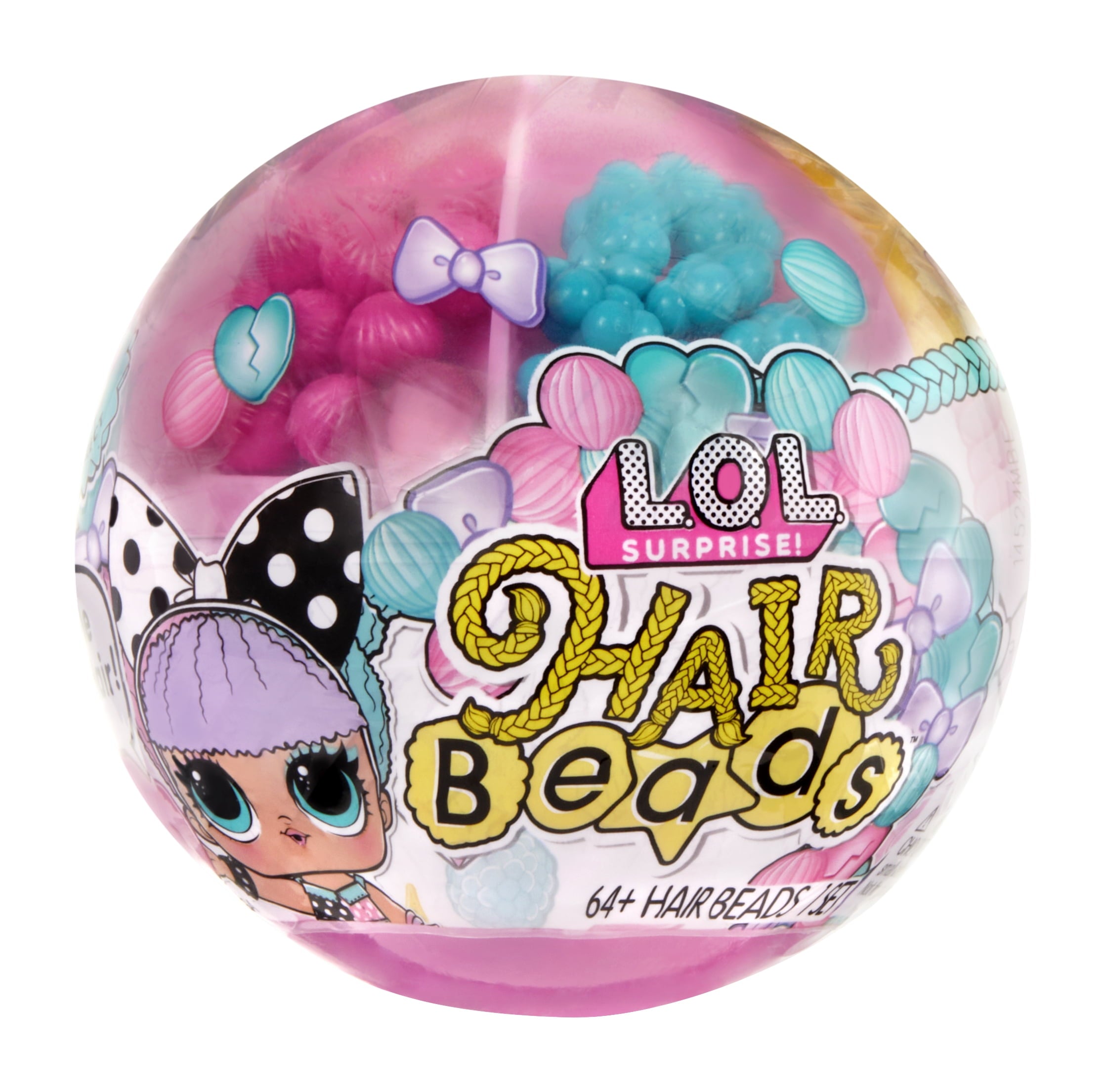 LOL Surprise Hair Beads Tots with 60+ Hair Beads, Collectible Doll, DIY Hairstyles, Hair Beads, Toy Gift Girls Age 3+