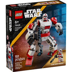 LEGO Star Wars Clone Shock Trooper Mech Building Toy for Boys & Girls - Poseable Star Wars Figure W/Pretend Play Blaster & Stud Shooter for Kids & Fans, Ages 6+ - Gift Idea for Birthdays - 75448