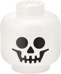LEGO Large Skeleton Storage Head 10 Inch White Stackable Storage Box