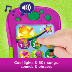 Fisher-Price Barney’s World Hey Barney Phone Musical Toddler Toy with Lights for Kids, Multilanguage Version