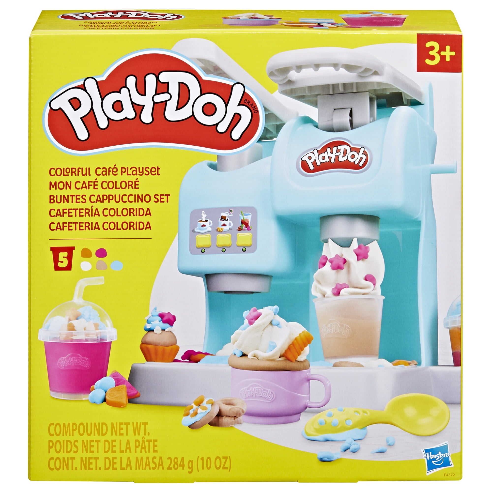 Play-Doh Kitchen Creations Colorful Cafe Playset with 5 Modeling Compound Colors, Play Coffee Toy