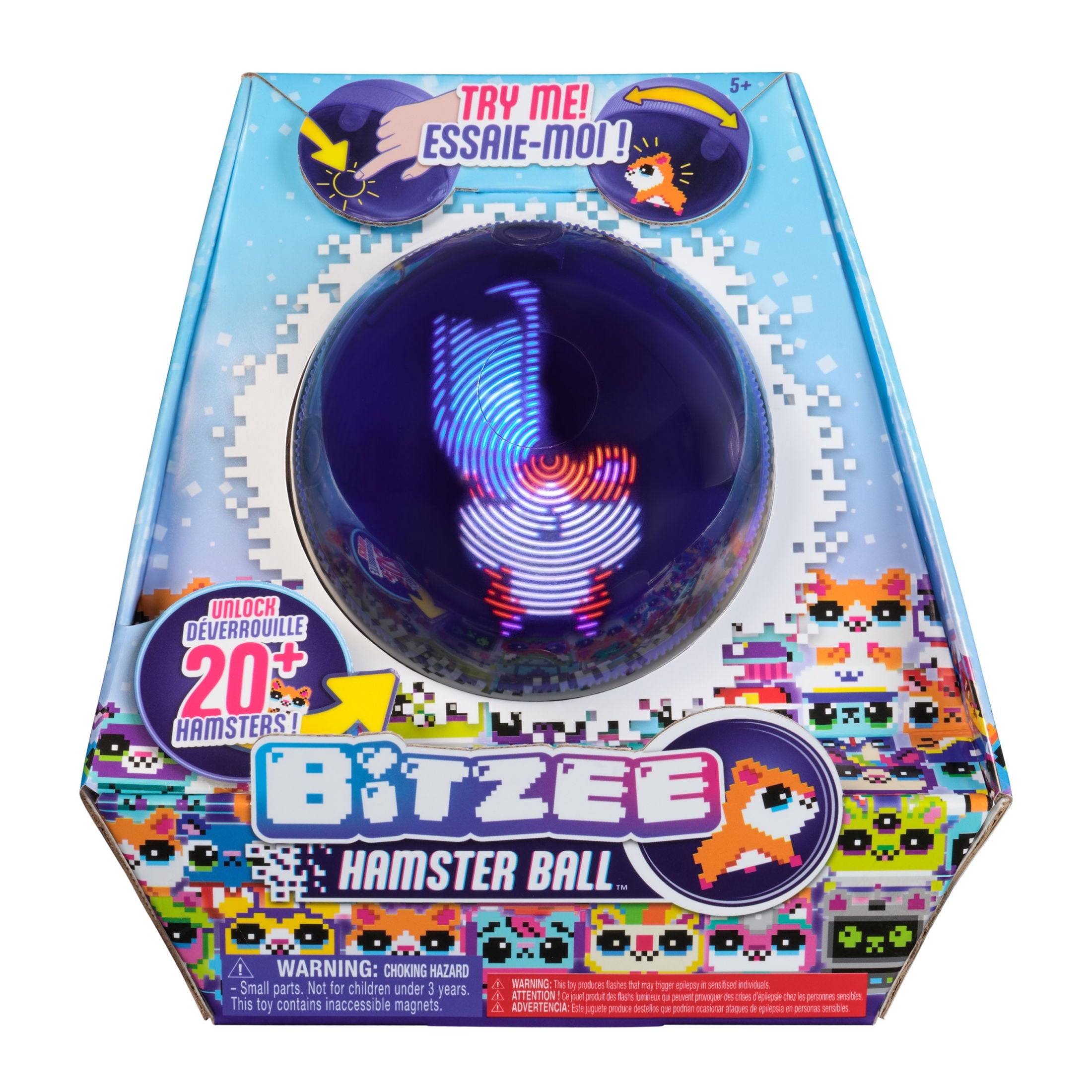 Bitzee, Hamster Ball Interactive Digital Pet, over 20 Characters, Reacts to Touch & Rolls