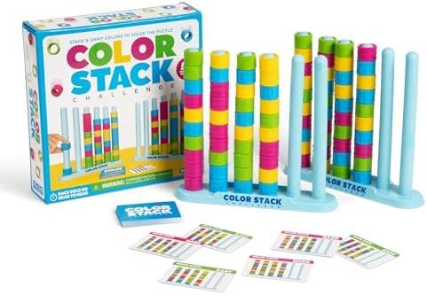 Relatable Color Stack Challenge Color Matching Puzzle Game with Rings and Challenge Cards