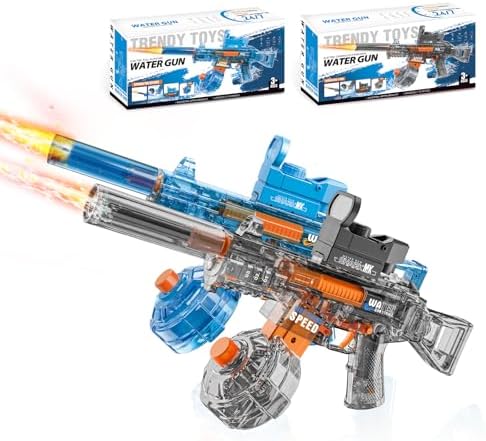 Electric Water Blaster with LED Light – Transparent Rechargeable Water Gun