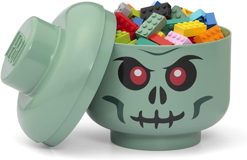 LEGO Green Skeleton Storage Head 5007888 Stackable Storage Box