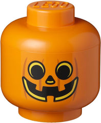 LEGO Large Pumpkin Storage Head 10 Inch Orange Stackable Storage Box